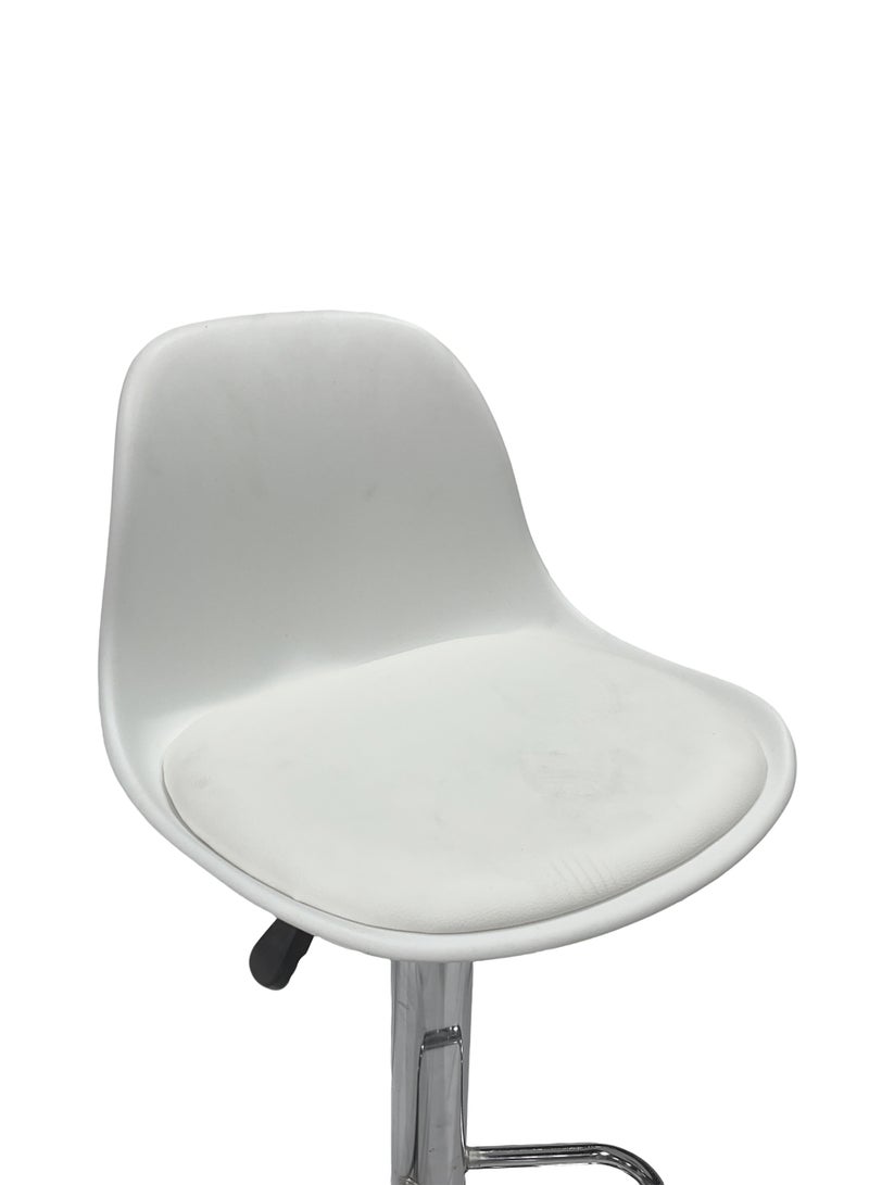 MAPLE HOME DECORATION Maple Home Decoration Swivel High Chair Bar Stool Adjustable Up Down Stainless Steel Base Office Restaurant Furniture (White 2 Pcs) - Image 4